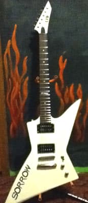 Custom lettering on a guitar