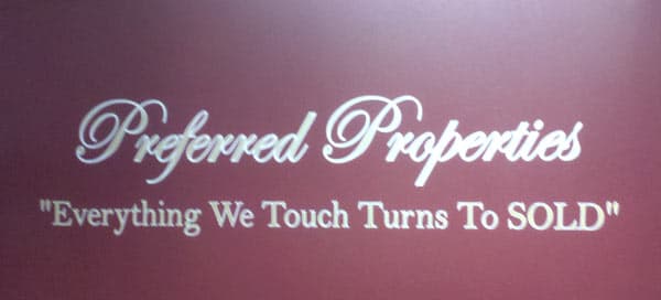 Vinyl lettering on an office wall Vinyl lettering on an office wall