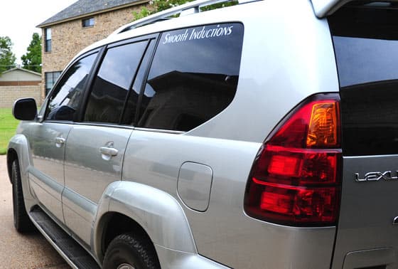 Custom lettering on a company vehicle
