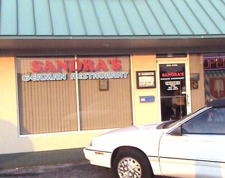 Custom vinyl lettering on a window.