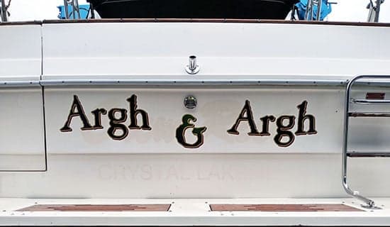 Custom Vinyl Boat Name