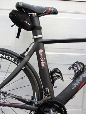 Custom lettering on a bicycle Custom lettering on a bicycle