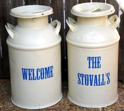 Custom vinyl lettering on a jug Custom vinyl lettering on a jug