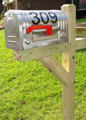 Vinyl numbers on a mailbox Vinyl numbers on a mailbox