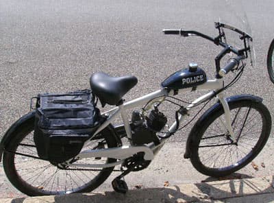 Custom lettering on a motorized bicycle Custom lettering on a motorized bicycle