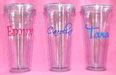 Vinyl name on a tumbler Vinyl name on a tumbler