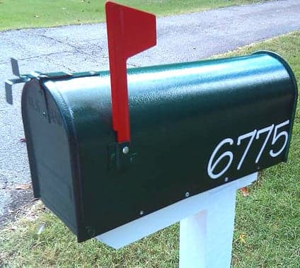 Custom vinyl numbers on a mailbox Custom vinyl numbers on a mailbox