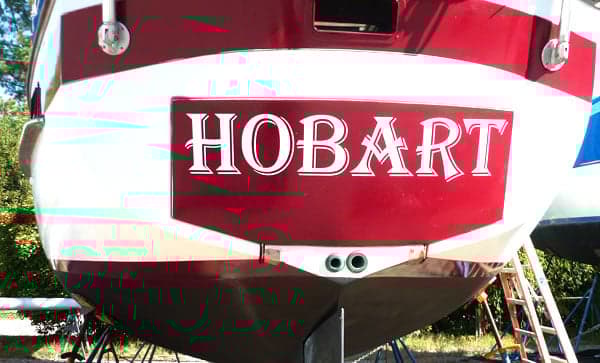 Custom vinyl boat lettering Custom vinyl boat lettering