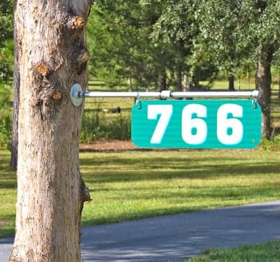 Custom vinyl numbers on an address sign Custom vinyl numbers on an address sign