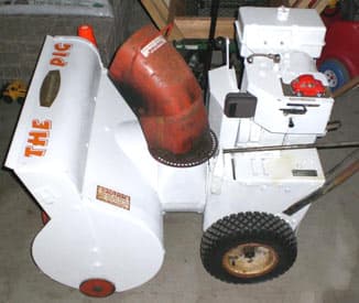 Custom Lettering on a snow blower