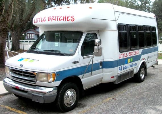 Custom lettering and graphic on a bus Custom lettering and graphic on a bus