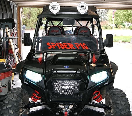 Custom vinyl decals on an ATV