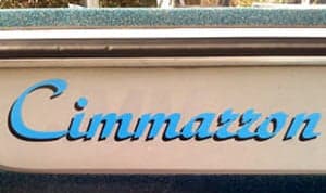 Lettering on a bass boat