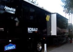 Lettering and graphics on a motorhome