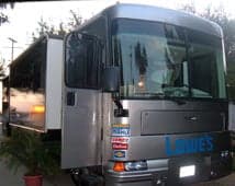 Lettering and graphics on a motorhome