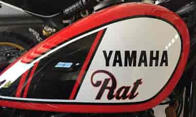 Vinyl lettering on a motorcycle