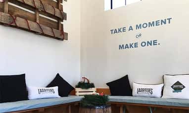 Vinyl lettering on a wall