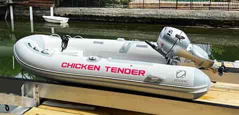 Boat name on a rigid inflatable boat