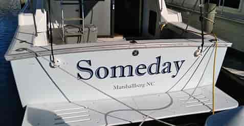 BOAT NAME 2 COLOR WITH SHADOW TRANSOM LETTERING CUSTOM VINYL DECAL CHOOSE SIZE 