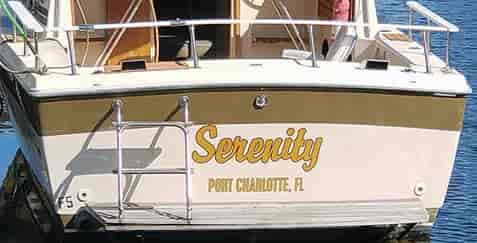 Submitted by: Leonard, Port Charlotte, FL Custom Vinyl Boat Name