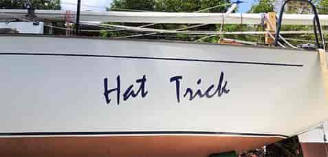 Custom Vinyl Boat Name and Registration