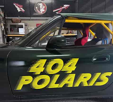 Custom Vinyl Racecar Lettering