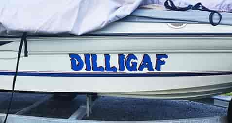 Custom Vinyl Boat Name