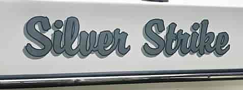 Submitted by: Anonymous, Some-City, USA - Font used: Brody Custom Vinyl Boat Name
