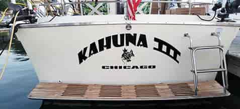 Submitted by: Phillip, Chicago, USA Custom Vinyl Boat Name