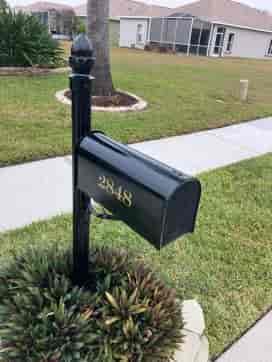 Submitted by: Nick, Land O'Lakes, FL - Font used: Engravers Custom Vinyl Mailbox Number