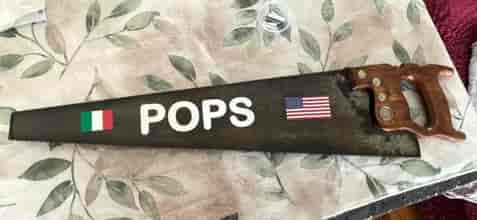 Submitted by: George Kurz, Howard Beach, New York - Font used: Arial Rounded Custom lettering on a carpenter saw