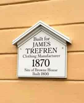 Submitted by: Richard, Salem, MA Black lettering on a house sign