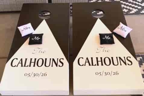 Custom Vinyl Lettering for Corn Hole board 