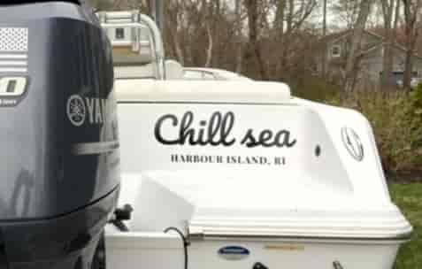 Custom Vinyl Boat Name with Home Port