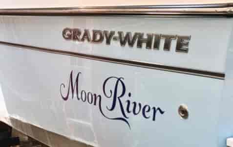 Submitted by: Anonymous, Setauket, USA Custom Vinyl Boat Name