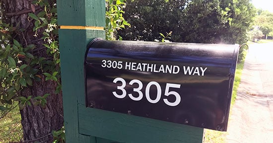 Submitted by: Tim J, South Carolina Custom Vinyl Mailbox Address