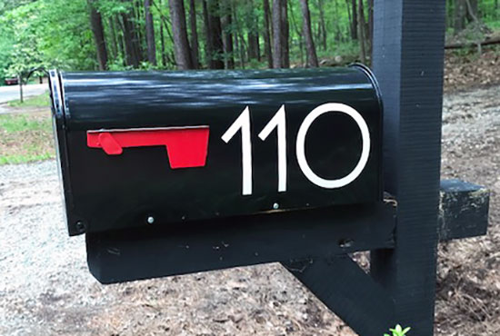 Submitted by: Mark, Chapel Hill, USA Custom Vinyl Mailbox Numbers