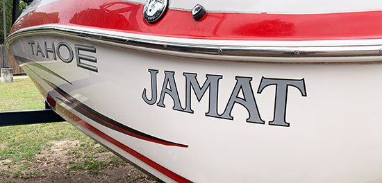 Custom Vinyl Boat Name Custom Vinyl Boat Name