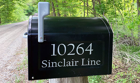 Submitted by: Mya DeBrouwer, Blenheim, Ontario, Canada Custom Vinyl Mailbox Decal