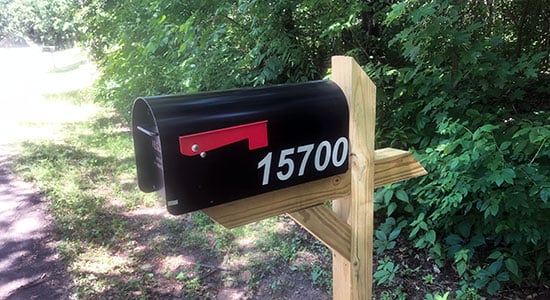Submitted by: Brian, Hastings, MN - Font used: Arial Custom Vinyl Mailbox Number