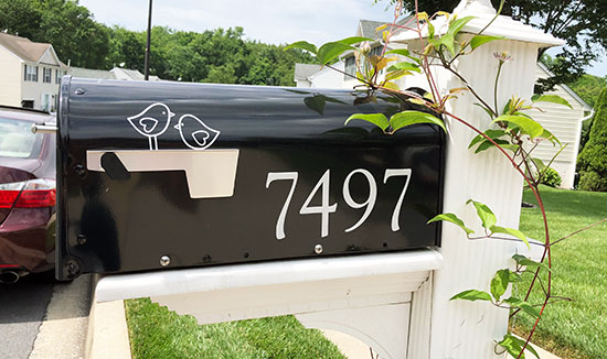 Submitted by: Kristen Keiser, Maryland - Font used: Goudy Old Style Custom Vinyl Mailbox Numbers