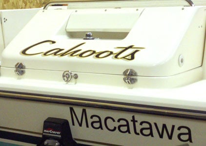 Lettering on a boat Lettering on a boat