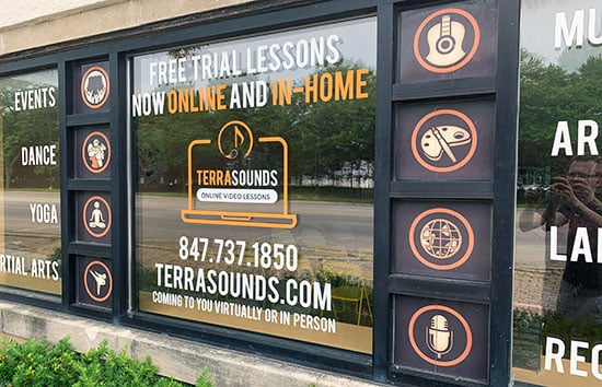 Submitted by: Terra Sounds School of Music & Arts, Glenview, IL, USA Custom Vinyl Lettering For Windows