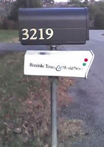 Vinyl numbers on a mailbox Vinyl numbers on a mailbox