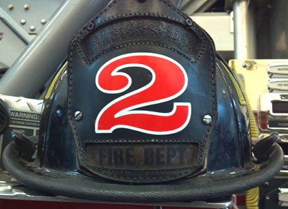 Lettering on a Fire Helmet Lettering on a Fire Helmet