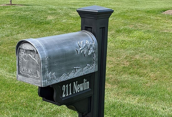 Submitted by: Rick - Font used: Souvenir Custom Vinyl Mailbox Lettering