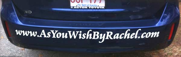 Lettering on a bumper Lettering on a bumper