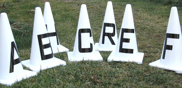 Vinyl letters on Cones Vinyl letters on Cones