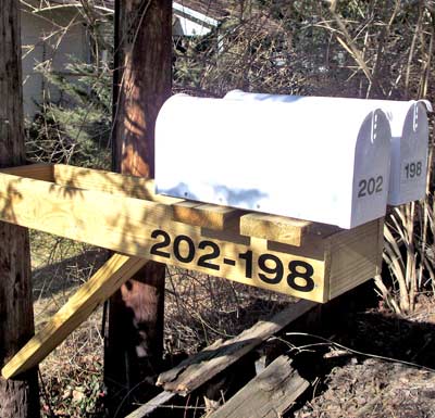 Vinyl decals on a mailbox Vinyl decals on a mailbox