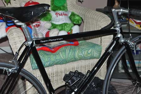 Vinyl lettering on a bike Vinyl lettering on a bike